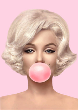 Marilyn Monroe's famous Bubblegum artwork printed on MDF wall poster