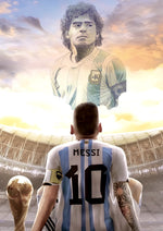 Messi Football Legend artwork printed on MDF wall poster