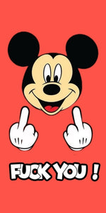 Mickey Mouse middle finger design displayed as a decorative wall sign