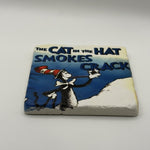 Mister Smokes Too Much Weed Natural Travertine Stone Coaster artwork