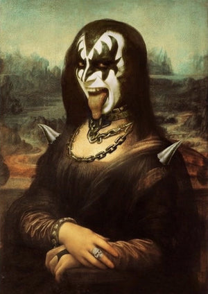 Mona Lisa Kiss Makeup artwork printed on MDF wall poster