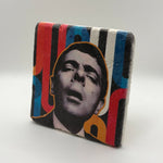 Mr. Bean artwork printed on square travertine stone coaster