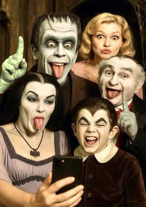 The Munsters Selfie artwork printed on MDF wall poster