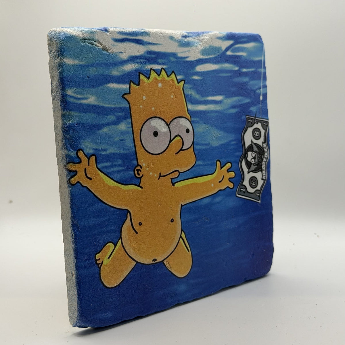 Nirvana Nevermind Bart Simpsons Natural Travertine Stone Hotpad 3
