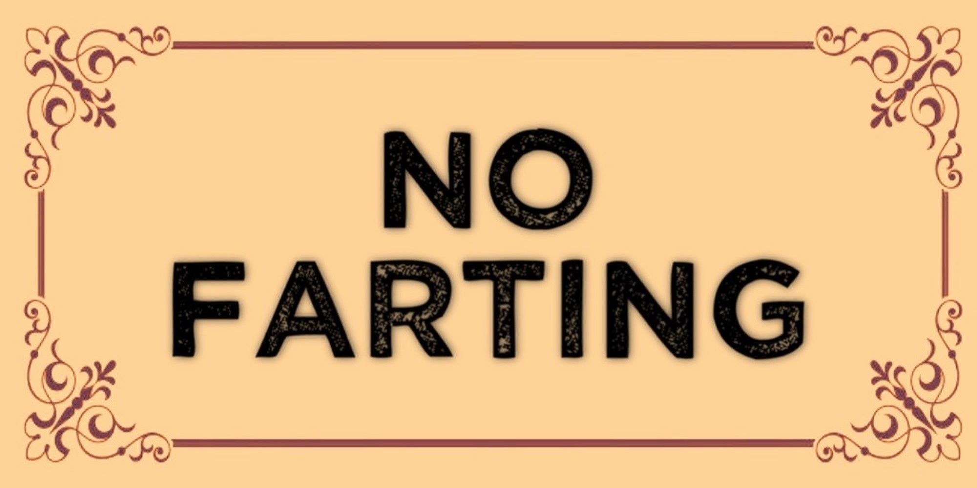 No farting gas quote design displayed as a decorative wall sign