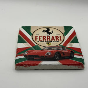 Nostalgic Italian Ferrari 250Gt Natural Travertine Stone Coaster 1