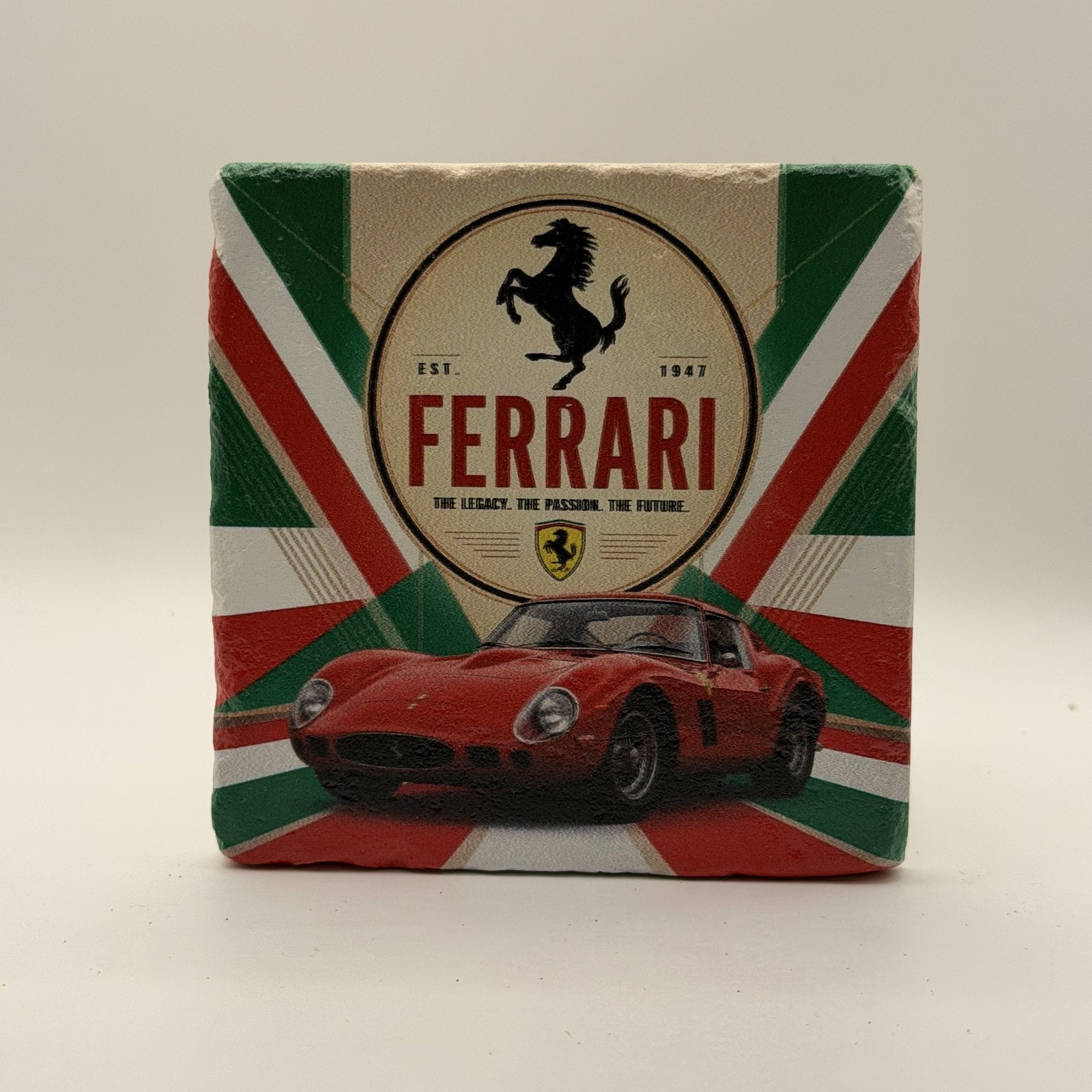 Nostalgic Italian Ferrari 250Gt Natural Travertine Stone Coaster 2