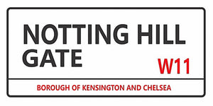 Notting Hill Gate London street sign design displayed as wall decor