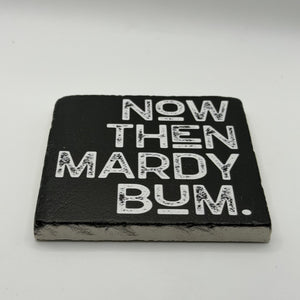 Now Then Mardy Bum Natural Travertine Stone Coaster 1
