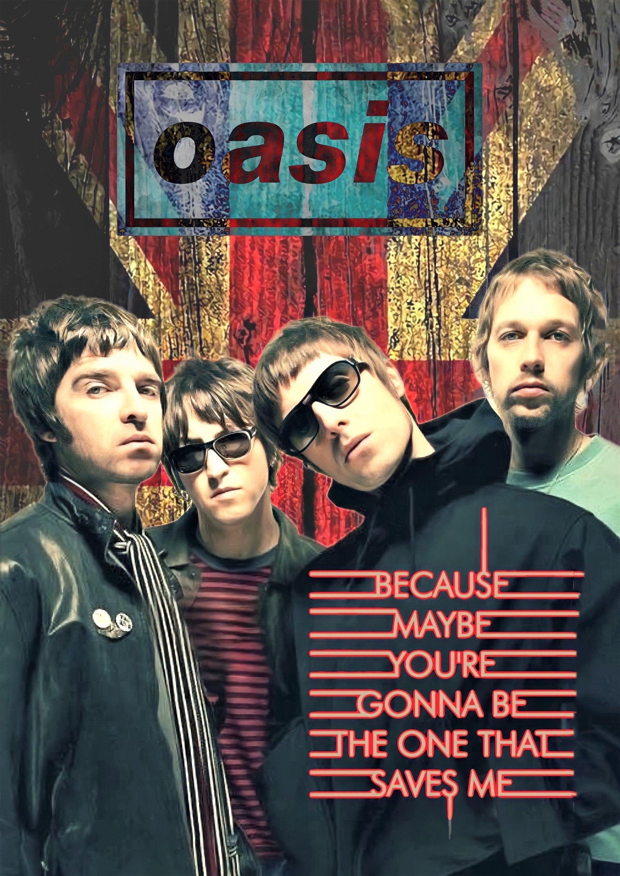Oasis Definitely Maybe artwork printed on MDF wall poster
