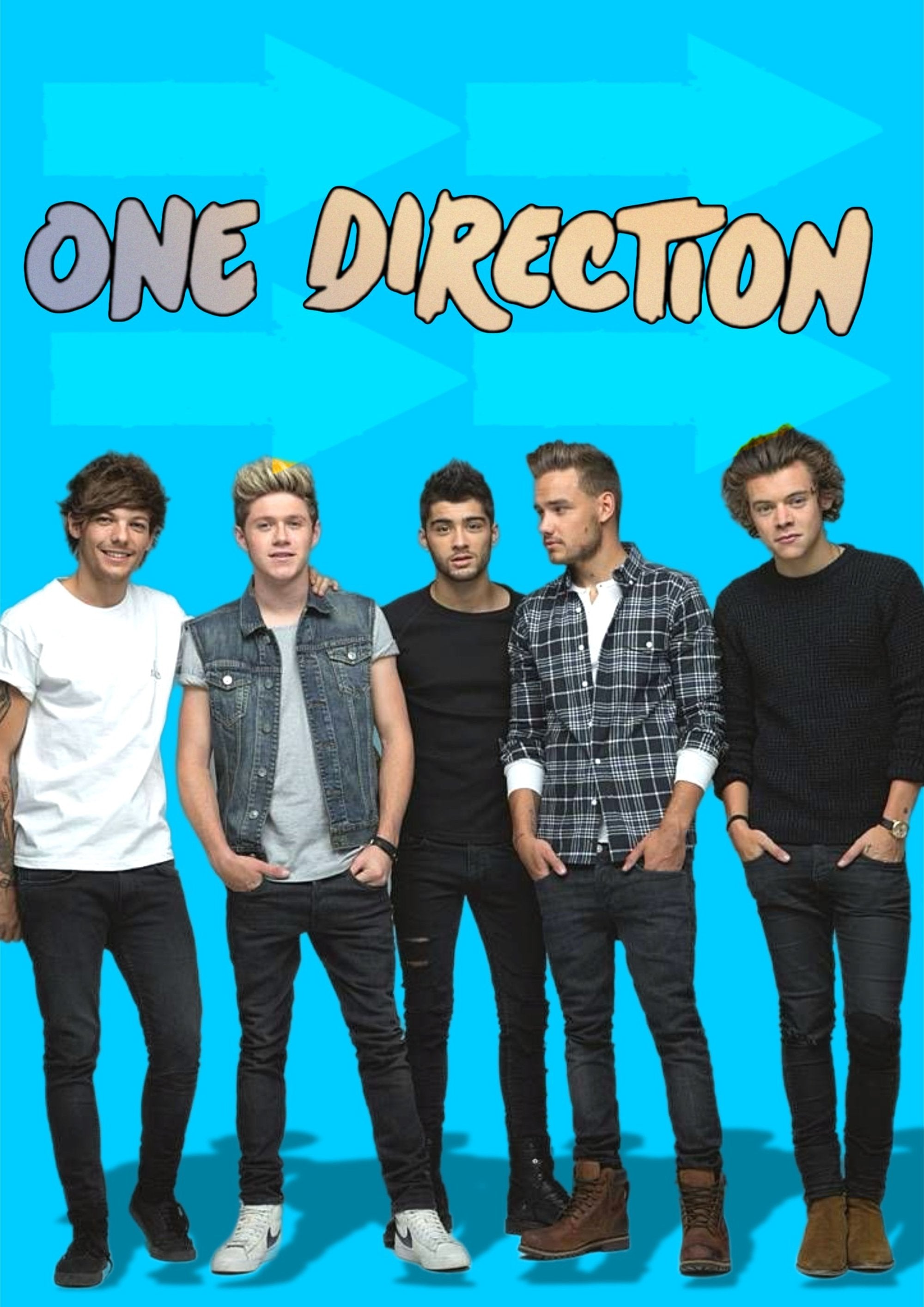 One Direction Four Album Eras Blue artwork printed on MDF wall poster