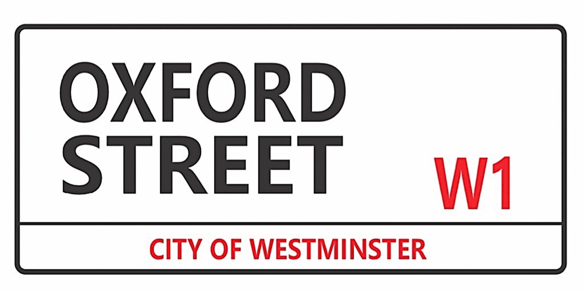 Oxford Street London street sign design displayed as wall decor