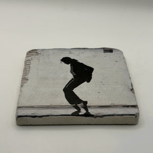 Person Skateboarding Natural Travertine Stone Coaster artwork