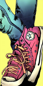 Pink Converse Chuck Taylor All Star pop art design displayed as a decorative wall sign