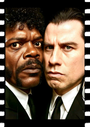 Pulp Fiction Hitmen artwork printed on MDF wall poster