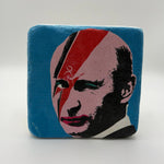 Putin's Aladdin Sane artwork printed on square travertine stone coaster