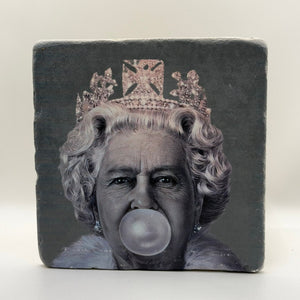 Queen Bubble Gum Natural Travertine Stone Hotpad artwork