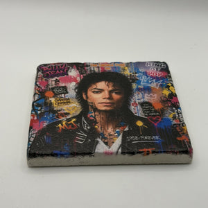 Queen Smoking Natural Travertine Stone Coaster artwork