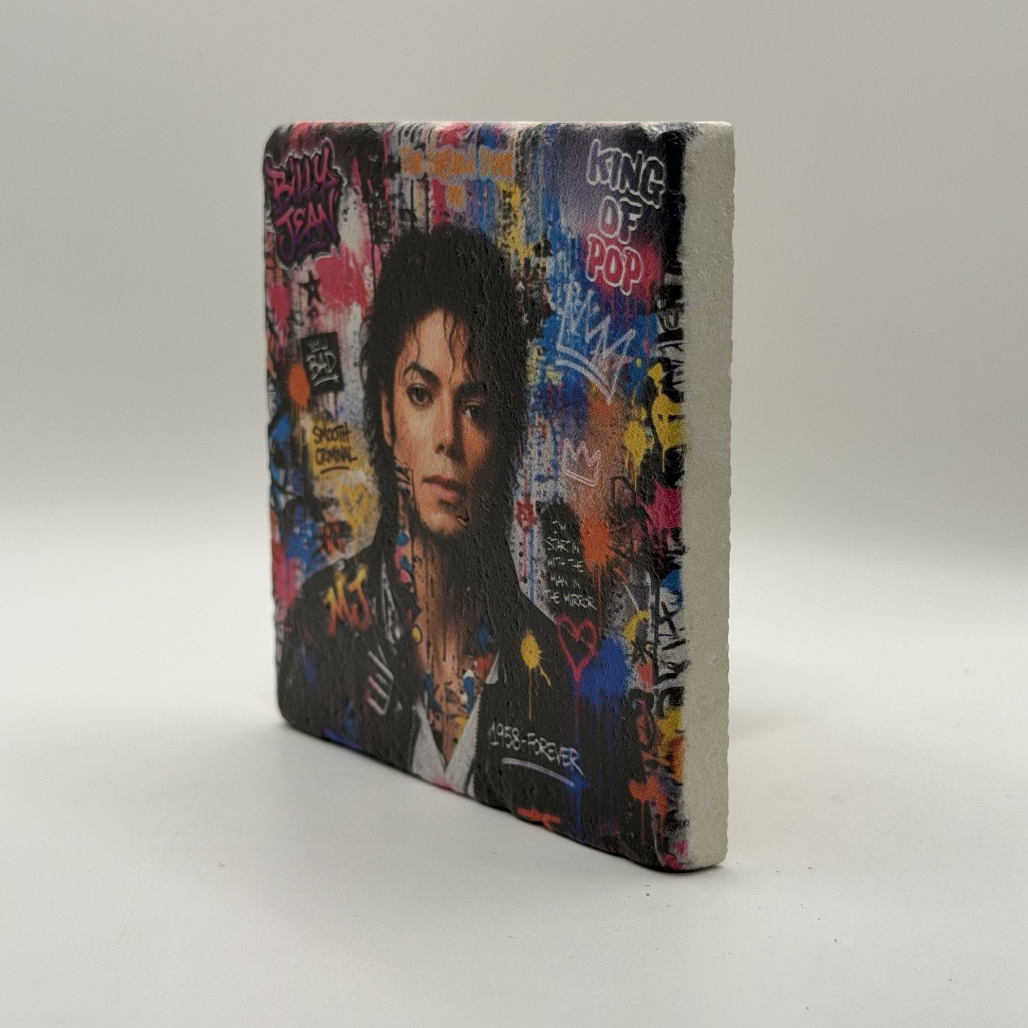 Queen Smoking Natural Travertine Stone Coaster artwork