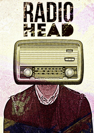 Radiohead Radio Face artwork printed on MDF wall poster