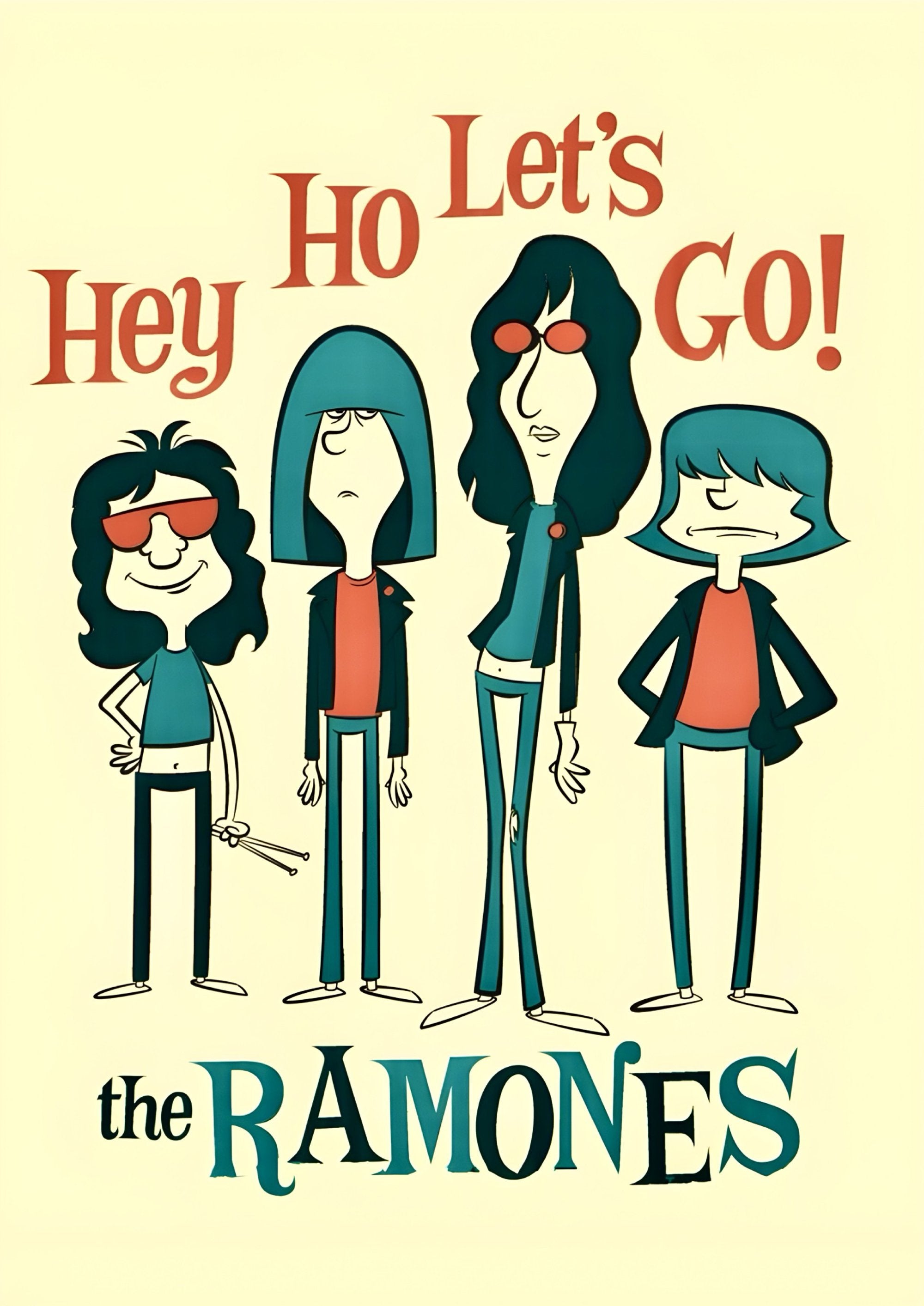 Ramones Hey Ho Let's Go artwork printed on MDF wall poster