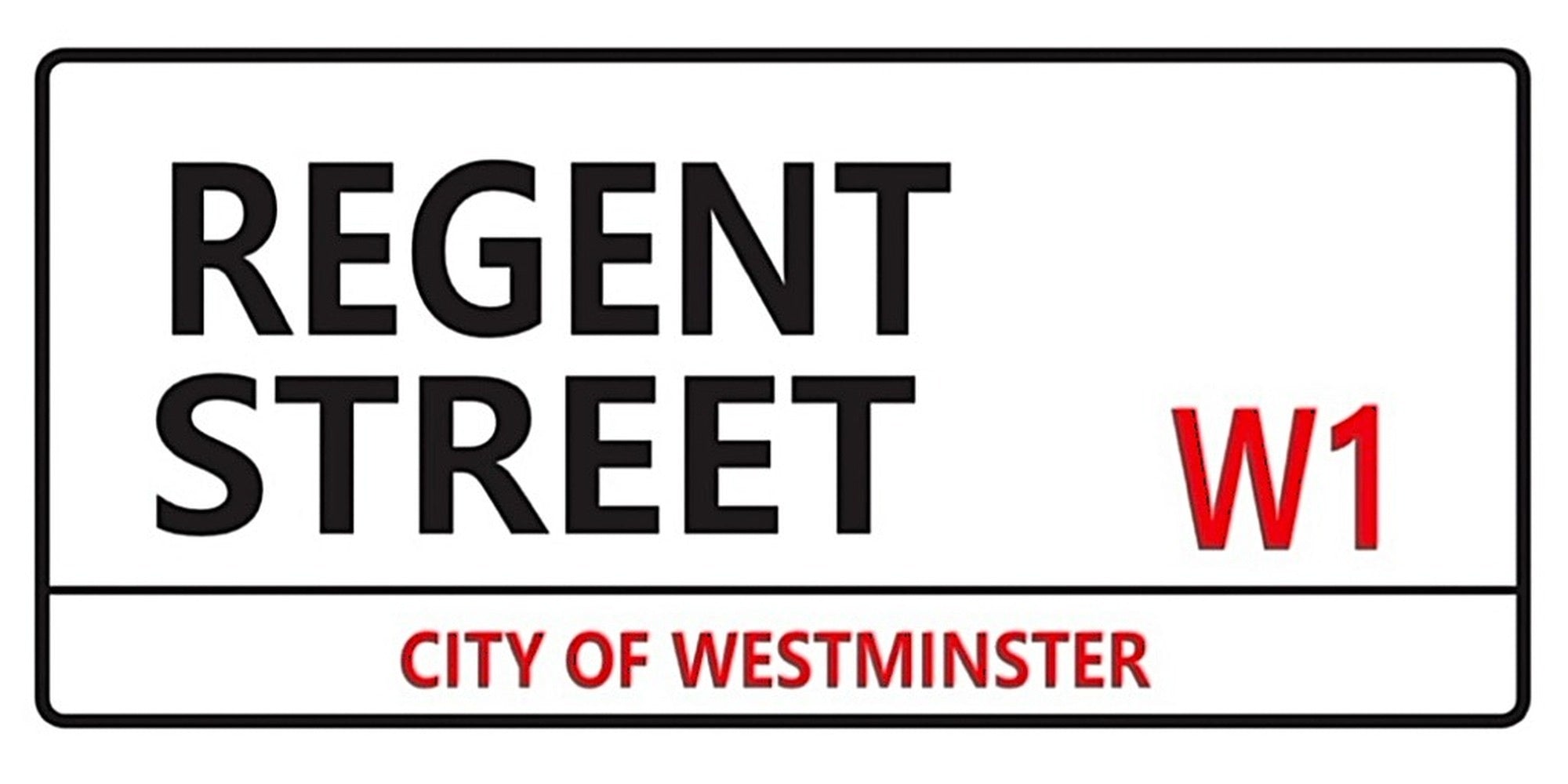 Regent Street London street sign design displayed as wall decor