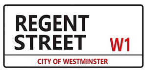 Regent Street London street sign design displayed as wall decor