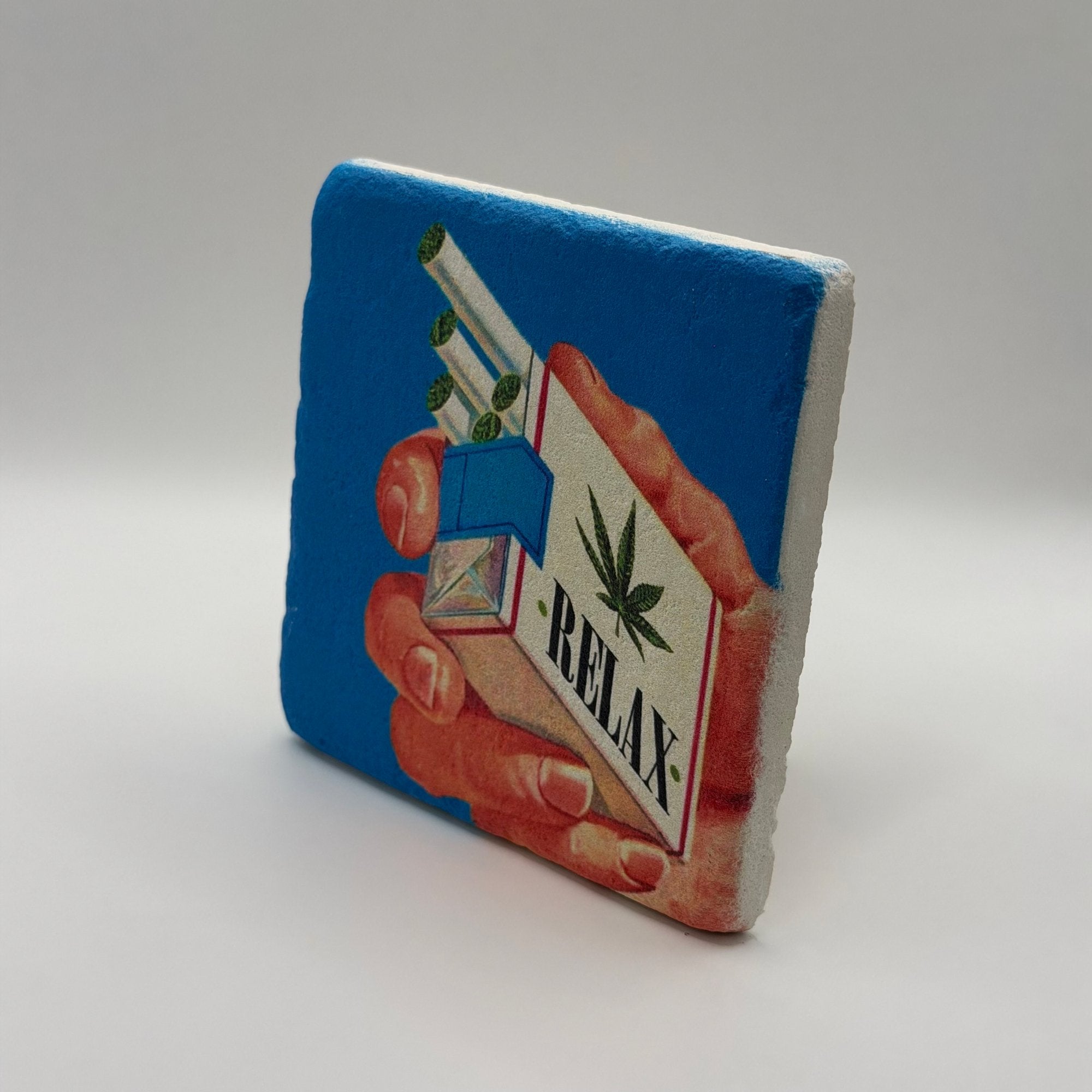 Relax Cigarette Art Stone Coaster