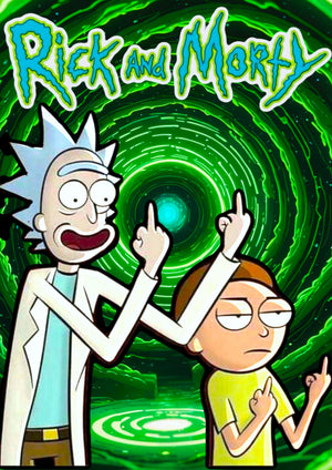 Rick and Morty Portal artwork printed on MDF wall poster
