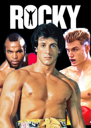 Rocky Champions artwork printed on MDF wall poster