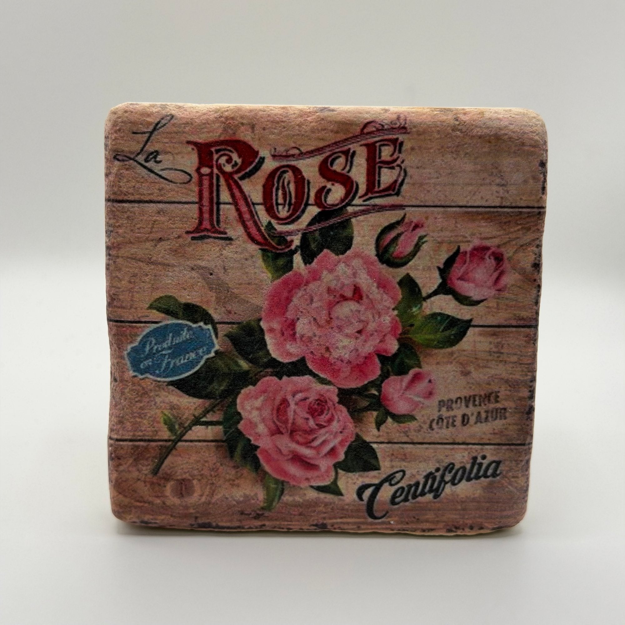 Vintage Rose Botanical Stone Coaster