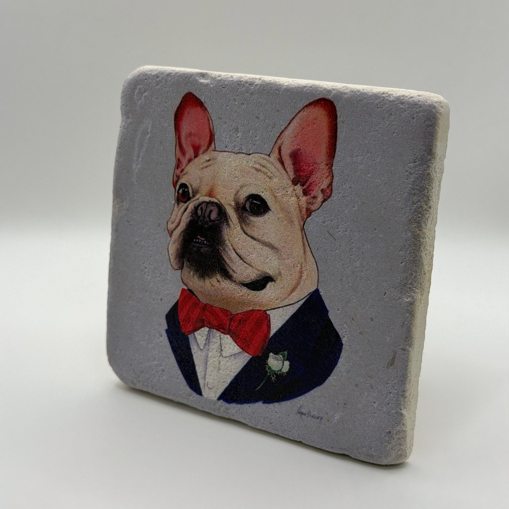 Ryan Berkley Bestiary Frenchie Bulldog Portrait Stone Coaster