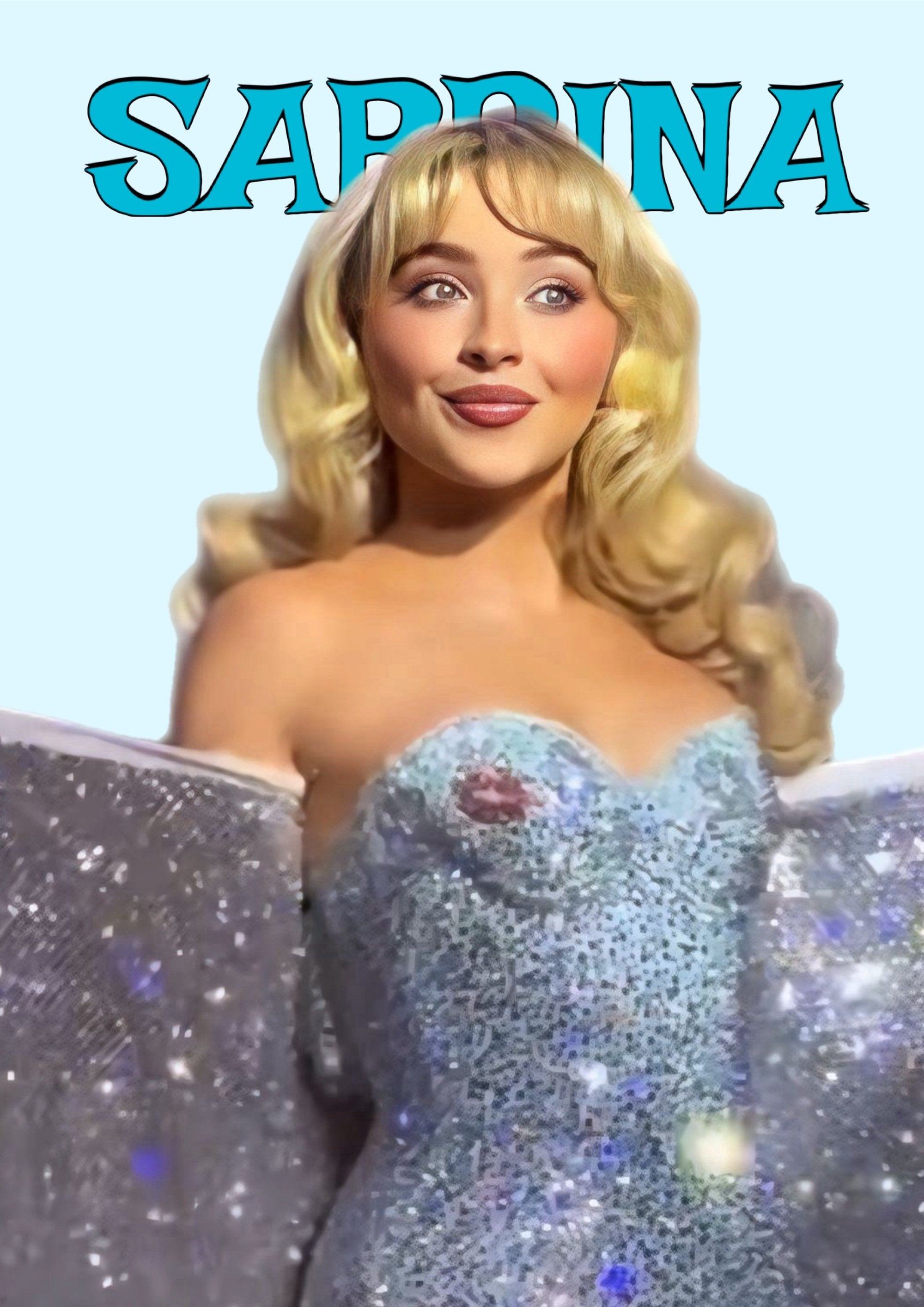 blue sabrina carpenter dress MDF Poster Mens-Shirts Color:COAL Shona Joy La Lune