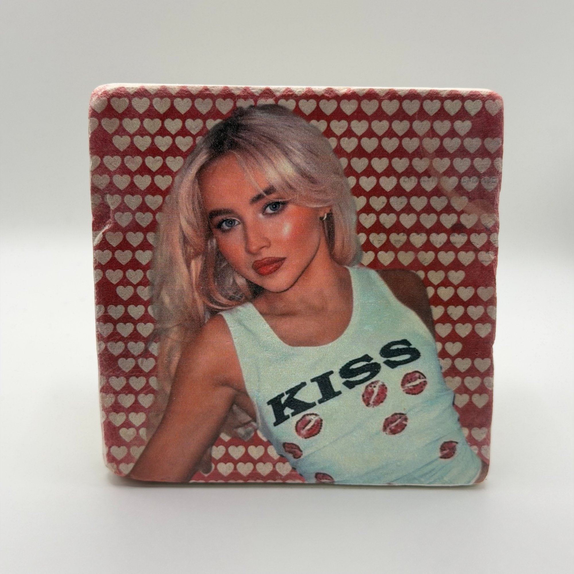 Sabrina Carpenter Kiss Stone Coaster