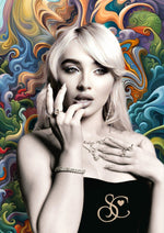 Sabrina Carpenter's psychedelic artwork printed on MDF wall poster