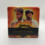 The Shawshank Redemption artwork printed on square travertine stone coaster