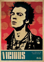 Sid Vicious artwork printed on MDF wall poster