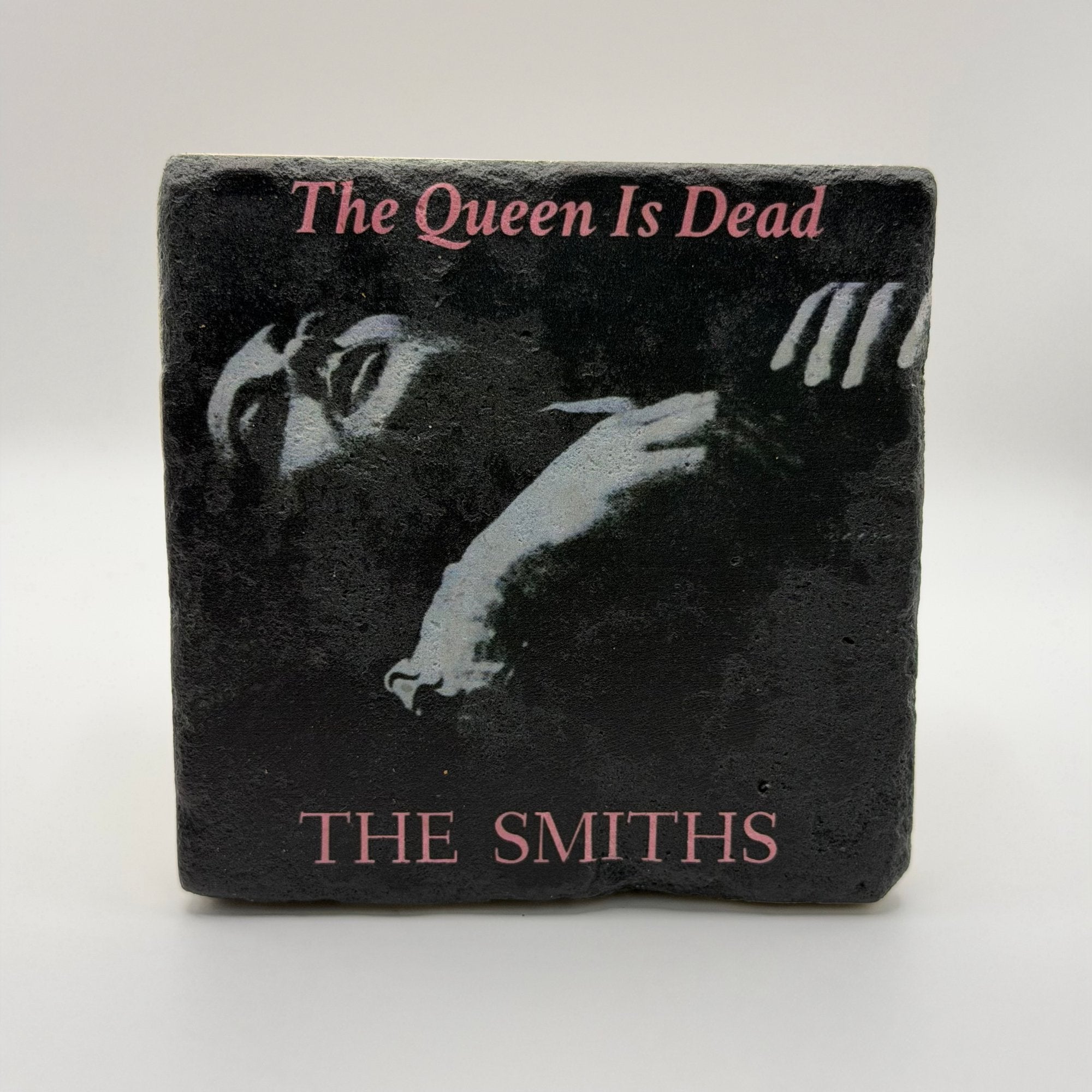 The Smiths album cover artwork printed on square travertine stone coaster