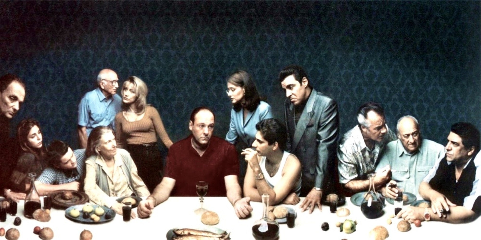 The Sopranos Last Supper mafia art design displayed as a decorative wall sign