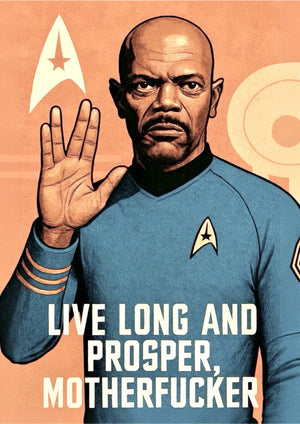 Spock Live Long And Prosper artwork printed on MDF wall poster