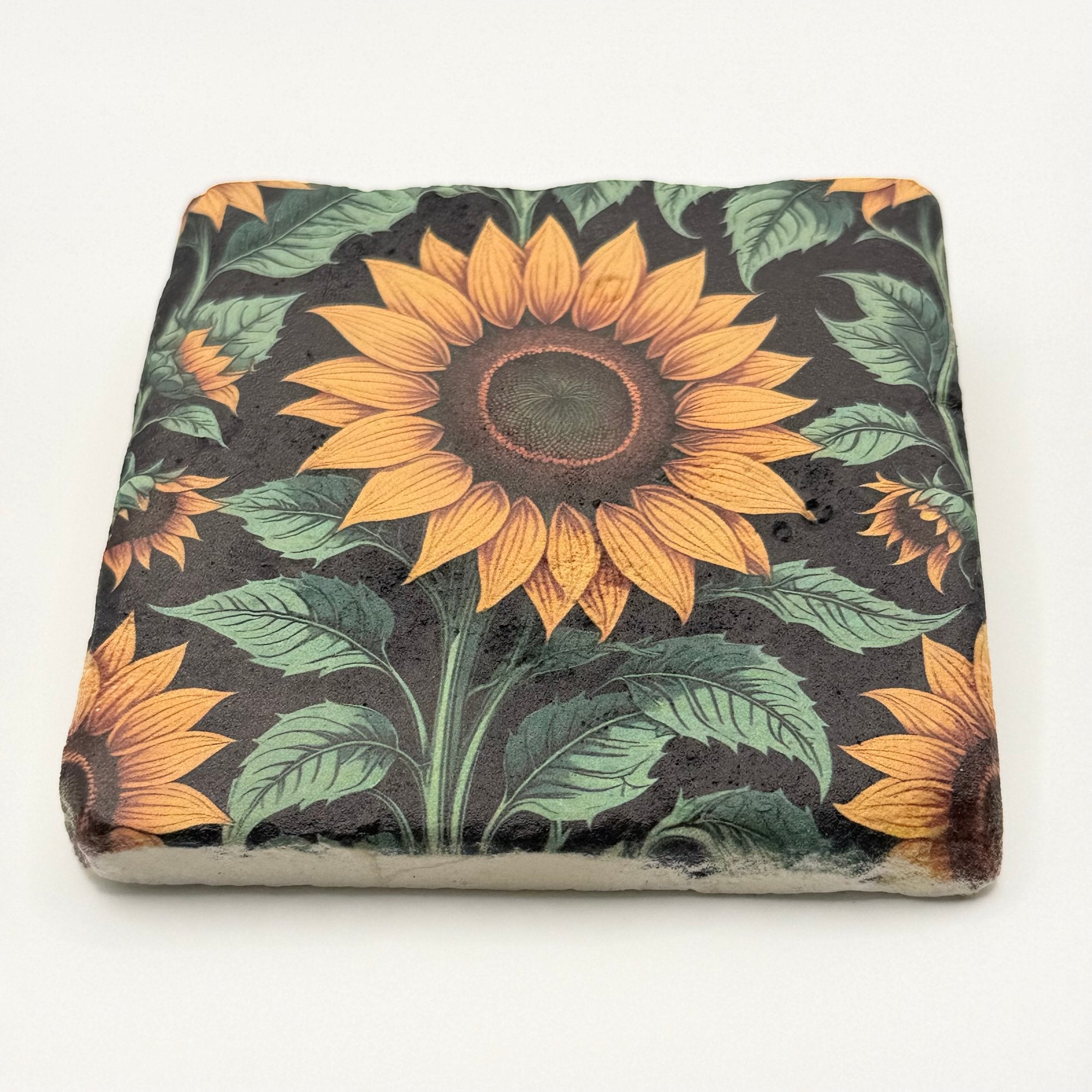 Vintage Sunflower Stone Coaster