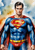 Superman Portrait artwork printed on MDF wall poster