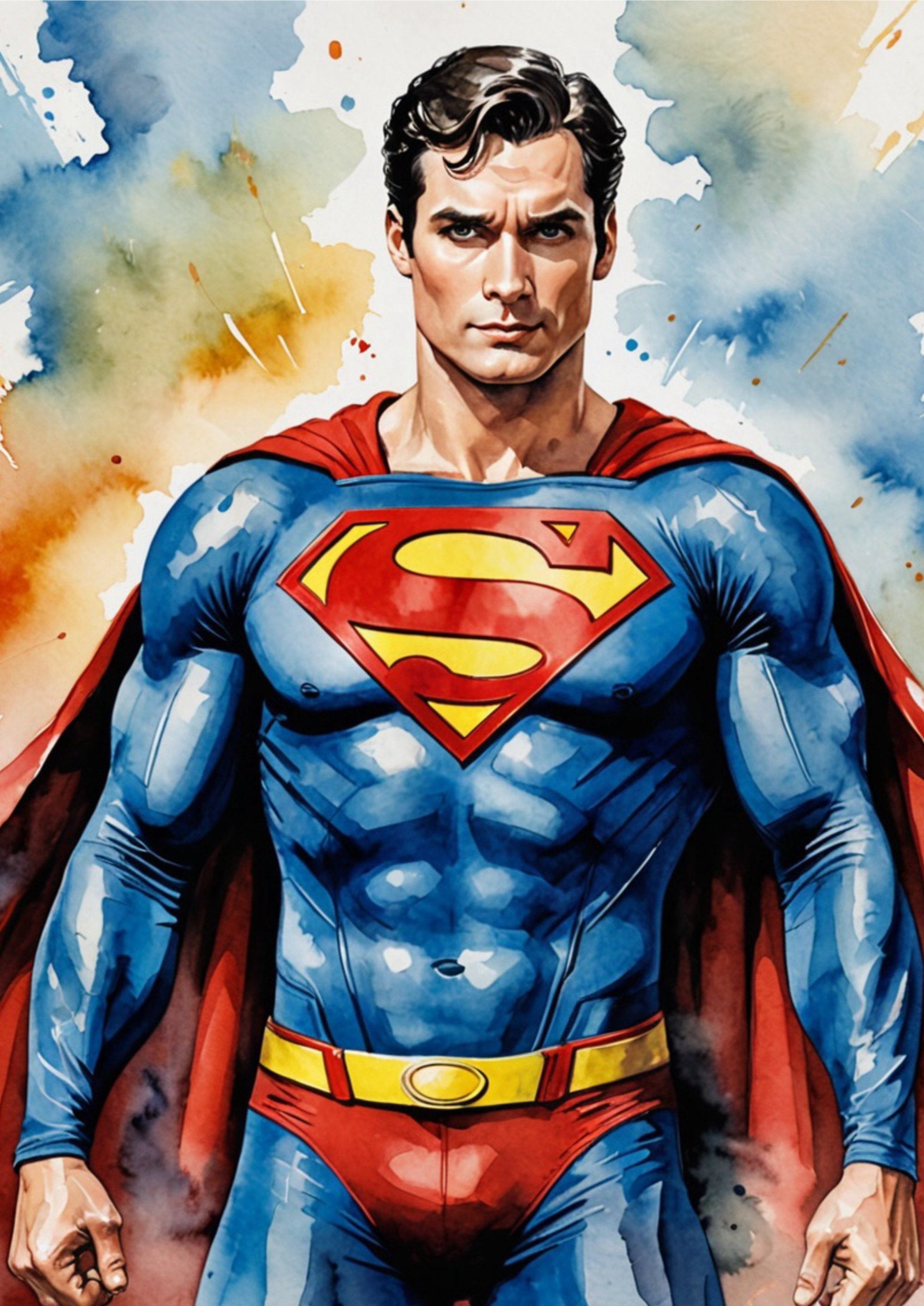 Superman Portrait artwork printed on MDF wall poster