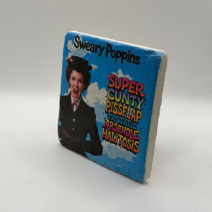Sweary Poppins Stone Coaster