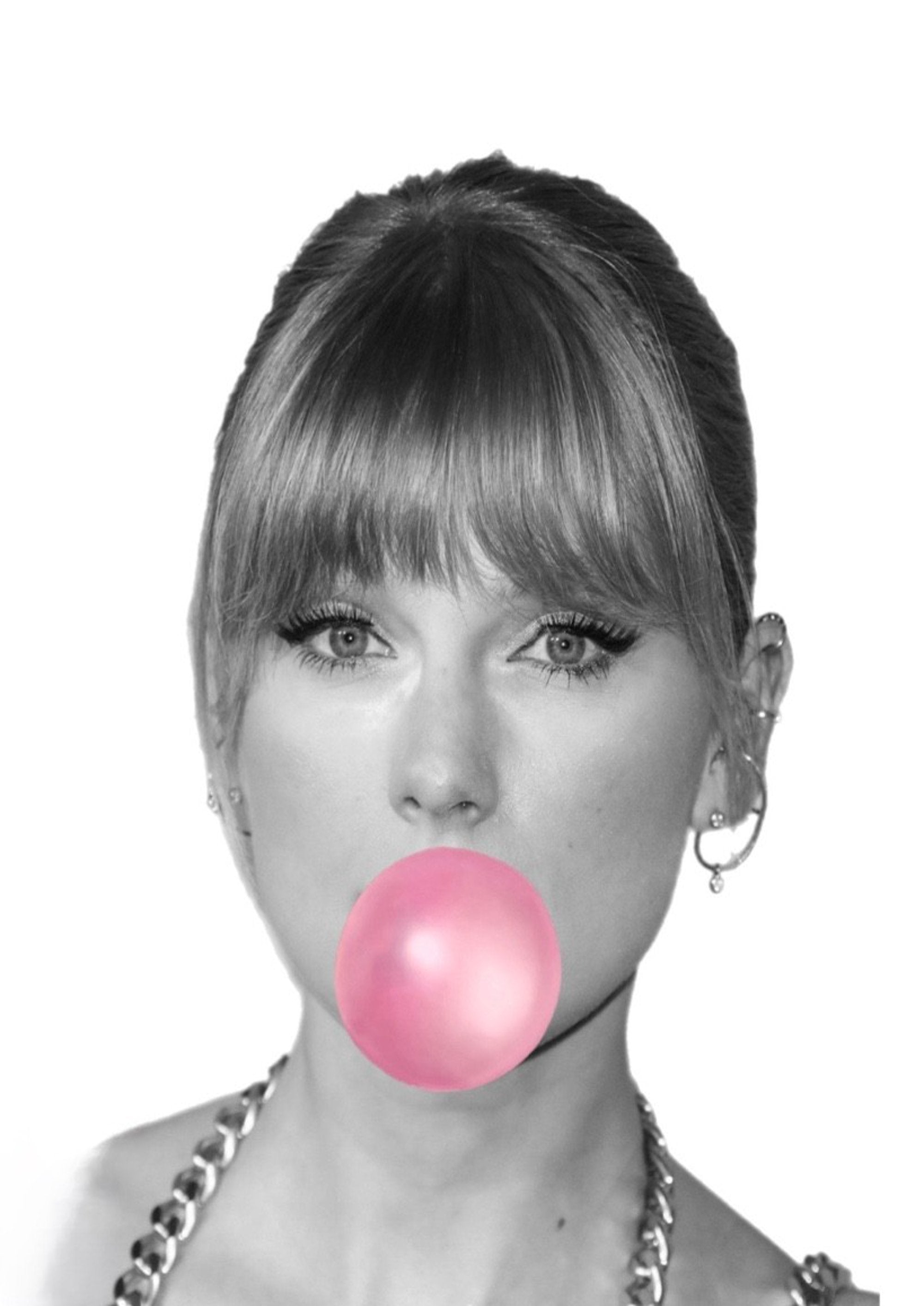 Taylor Swift bubblegum artwork printed on MDF wall poster