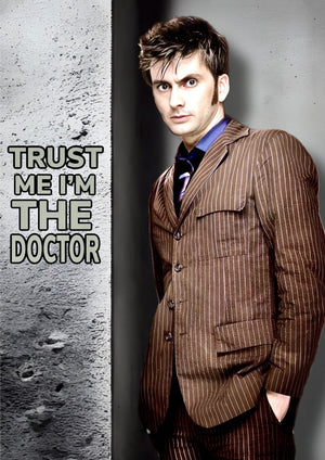 Tenth Doctor artwork printed on MDF wall poster