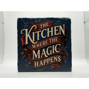 The Kitchen Where The Magic Happens Natural Travertine Stone Hotpad 1