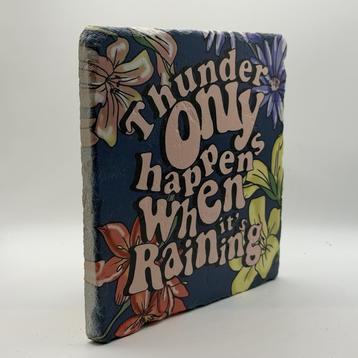 Thunder Only Happens When Its Raining Natural Travertine Stone Hotpad 3