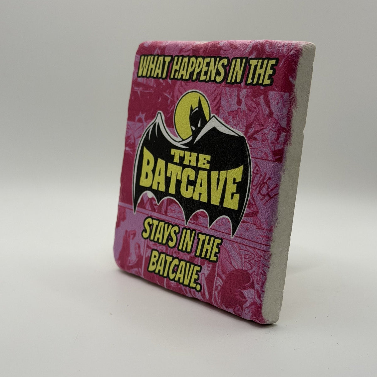 Thunder Only Happens When Its Raining Natural Travertine Stone Coaster artwork