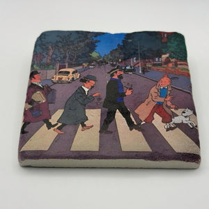 Tintin Abbey Road Stone Coaster